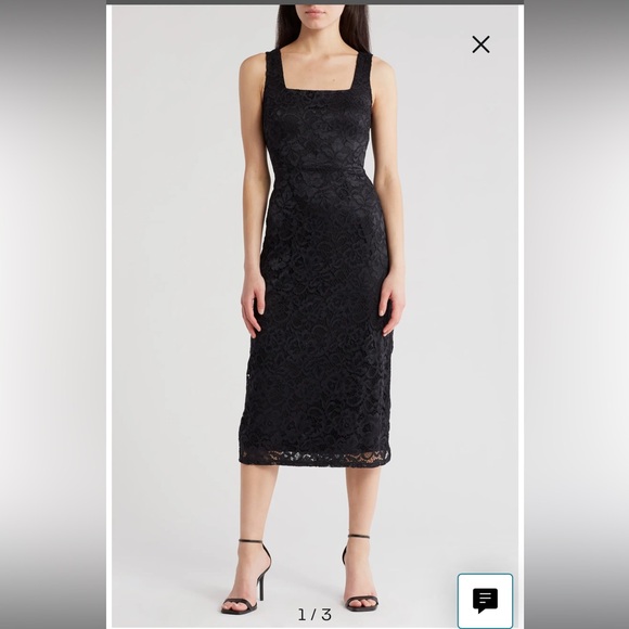 Navy Sam Edelman Midi Lace Dress - Picture 2 of 3